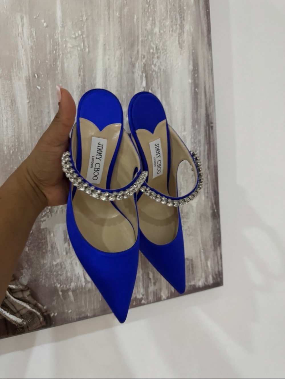 Jimmy choo blue mules